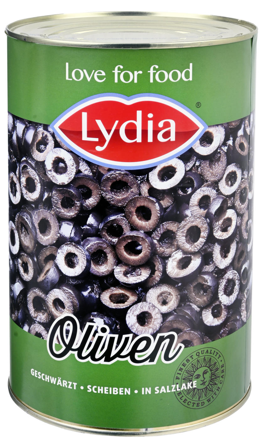 Schwarze Oliven in Scheiben