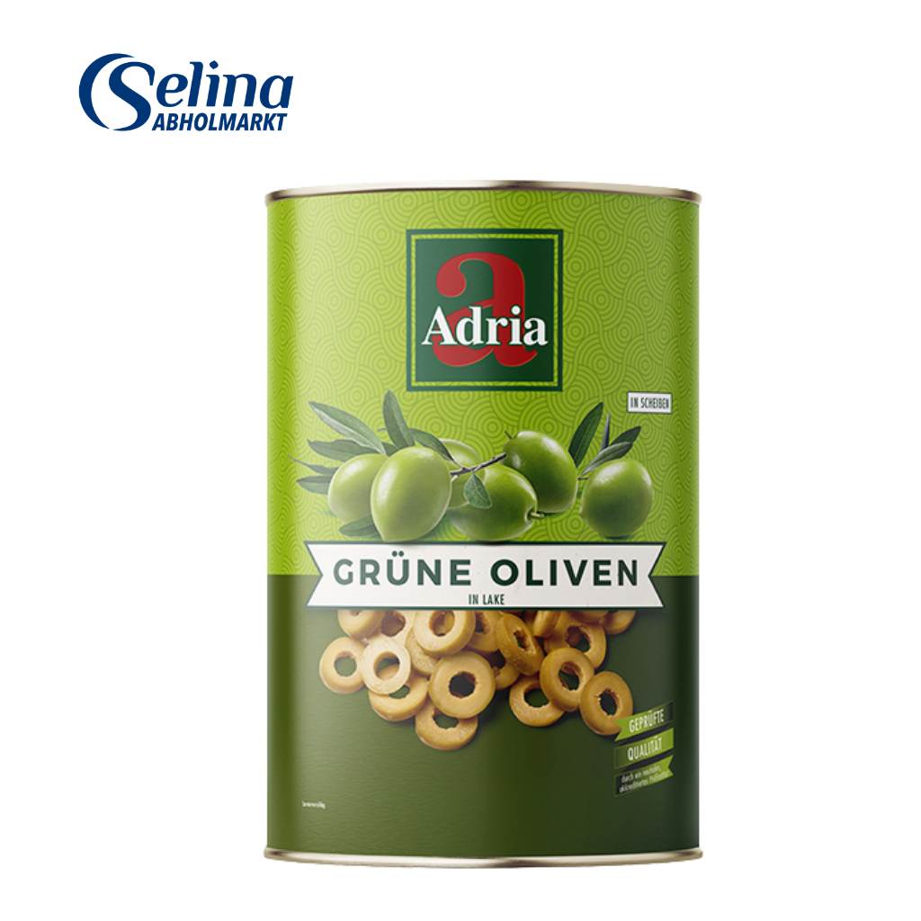 Grüne Oliven in Scheiben