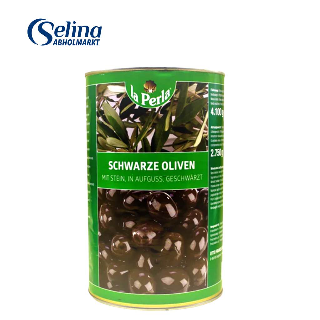 Schwarze Oliven mit Stein